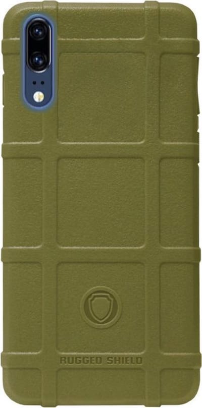 RUGGED SHIELD Rubber Bumper Case Hoesje Geschikt voor Huawei P20 - Groen