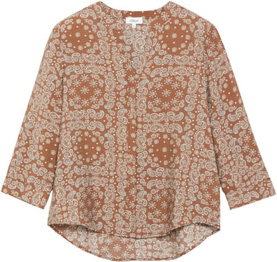 relaxed fit blouse met korte mouwen van viscosemix