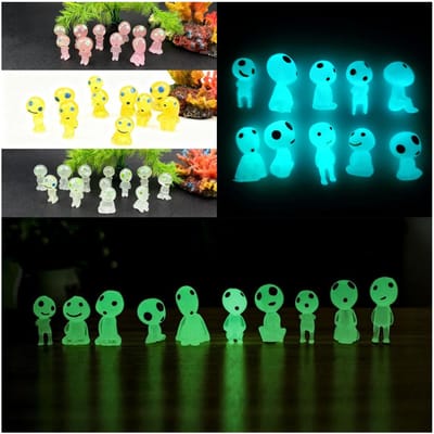 10 Stuks Lichtgevende Boomgeesten Micro Landschap Buiten Gloeiend Miniatuur Beeldje Potplant Accessoires Tuin Decoratie Tuin Benodigdheden