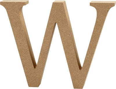 Letter, W, H: 13 cm, dikte 2 cm, 1 stuk