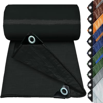 Waterdicht Afdekzeil - Beschermhoes Buiten - Spullen Beschermen - Dubbelzijdig Gecoat - 160 x 260 cm - Zwart