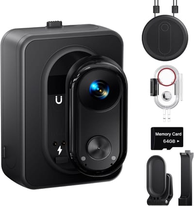 MKSS® Bodycam - Action Cam - Spycam - Bewegingsdetectie - 180º Draaibare Lens - Bodycam Politie - Full HD - Zwart