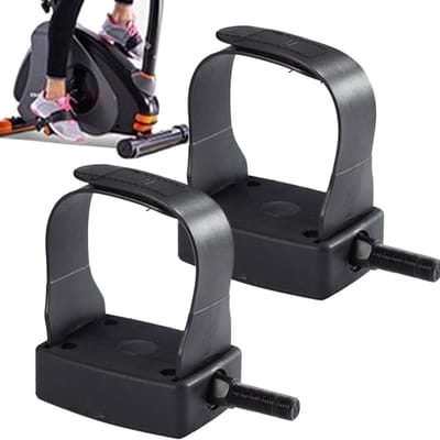 Hometrainer Pedalen - Fietsaccessoires Trainingsfiets - Thuis Trainen - Met Verstelbare Riemen - 9/16 Schroefdraad - Zwart