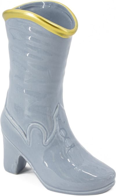 HomeBound by KY | Aardewerk vaas laars blauw | bloemenvaas