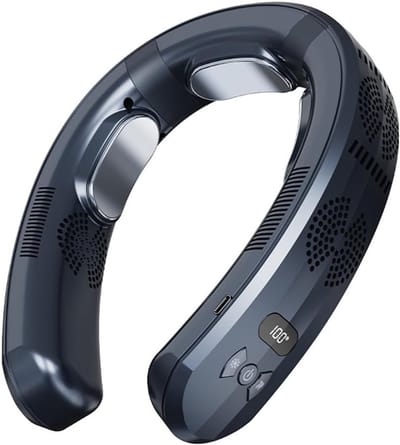 VHV - Nekventilator - Draagbare halsventilator met 360° luchtstroom - 6000mAh en 3 modi - Voor wandelen en reizen