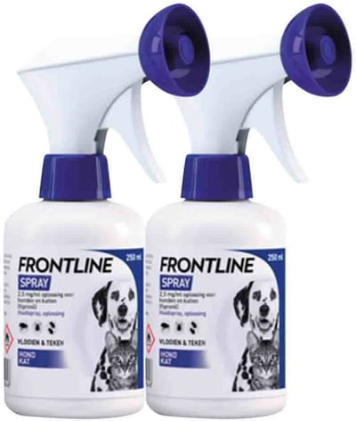 Frontline Anti Vlooien en Teken Spray - 2 x 250 ml - Voordeelverpakking
