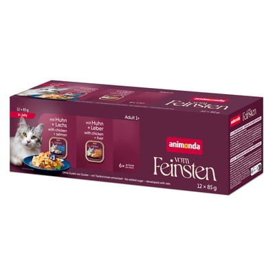 12x85g Animonda Vom Feinsten Adult in Gelei Mixpakket (2 Soorten) Nat kattenvoer