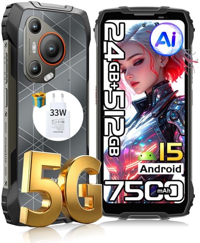 Blackview BL7000 Robuuste Smartphone 5G - 6.78 inch - Android 15 - 24GB RAM - 512GB ROM - 50MP Camera - 7500mAh met 33W Adapter - IP68 Waterdicht - NFC OTG GPS FM - Zwart