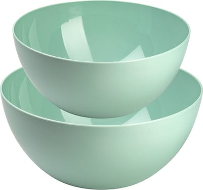 Plasticforte voedsel serveer schalen set - 4x stuks - mintgroen - kunststof - Dia 25 en 28 cm