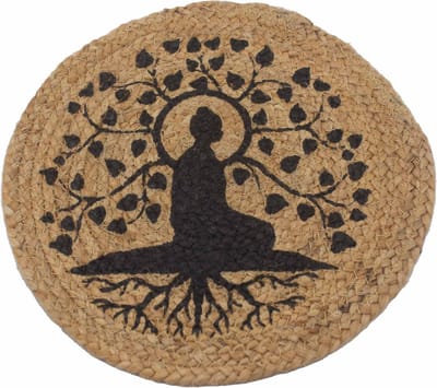 4x Natuurlijke Placemat - Jute 30cm - Bodhi Boom Print