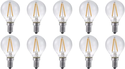 SPL E14 LED Lamp 2W Dimbaar - CRI 93 - Extra Warm Wit - 2500K - LED Filament Globe G45 - Vervangt 15W - 10 Stuks