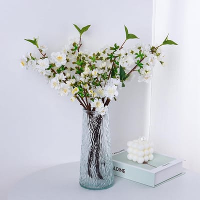 Kunstbloemen takken 4-stuks - witte kersenbloesem - waterdicht - ideaal voor decoratie - ShopVlot