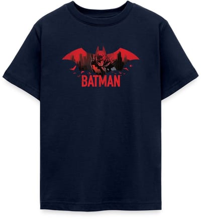 Batman Met Vleermuizen En Rood Batman-Logo T-Shirt Tiener
