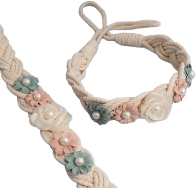 Solidchoice - Dailygoody - Gordijnhouders - Decoratieve Rope Buckle - Thuis en Kantoor - Groen - Bloemenpatroon - Ideaal voor Raamdecoratie - Geschikt voor Diverse ...