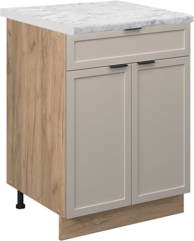 Vicco Fame-Line Onderkasten – 60 cm met lade, WB Marmer GrijsBeige