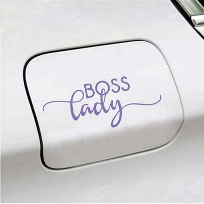 Bumpersticker - Boss Lady - 6 X 14,8 - Paars
