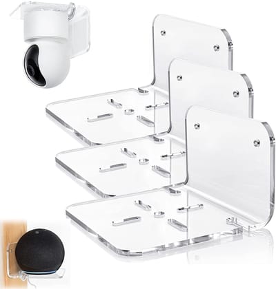 Dailygoods - Camerahouder - Wandhouder - Minimalistisch ontwerp - Transparant - Bewakingscamerahouder - Geschikt voor binnen en buiten - 3 stuks
