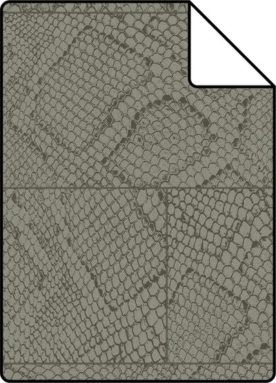 Proefstaal Origin Wallcoverings behang tegelmotief met slangenprint taupe - 26,5 x 21 cm - 347785-S