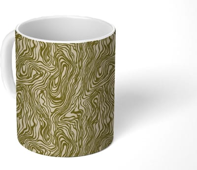 Mok - Koffiemok - Abstract - Marmer print - Groen - Mokken - 350 ML - Beker - Koffiemokken - Theemok
