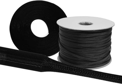 Weefselslang - Kabelslang Beschermslang - Kabelbescherming Organisatie - Rekbaar Flexibel Robuust - 5 Meter Ø 3mm - Zwart