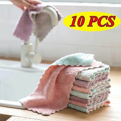 Schoonmaakdoekje 10St - Super Absorberende - Microfiber Vaatdoeken High Efficiency - Servies Huishoudelijke Reiniging Handdoek Keuken