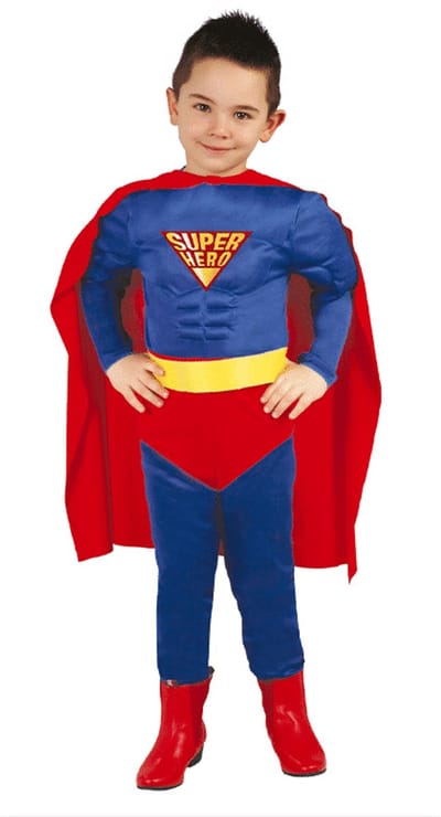 Fiestas Guirca - Superhero Kids gespierd met cape (5-6 jaar) - Carnavalskleding - Carnaval - carnavalskleding 2027 - Carnaval kostuum