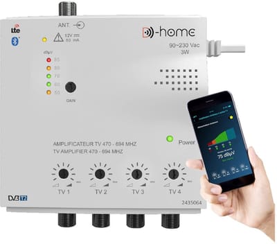 Antenne Versterker met 4 Uitgangen en 26 dB Versterking voor Optimaal TV Signaal