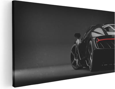 Artaza Canvas Schilderij Auto - 40x20 cm - Klein - Wanddecoratie Sportauto - Muurdecoratie Mancave - Kamer Accessoires Modern