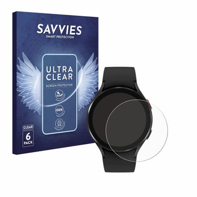 Savvies - Screenprotector voor Samsung Galaxy Watch 4 (44mm) - Folie Beschermfolie transparant 6 Stuks