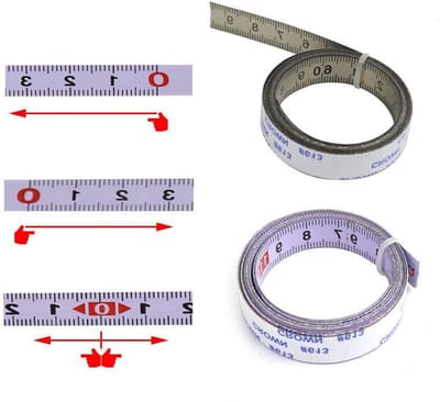 Metrische Liniaal - Meetlint Schaalliniaal - Verstekzagen Meten - Zelfklevende Stalen Tape - 2 meter - Wit