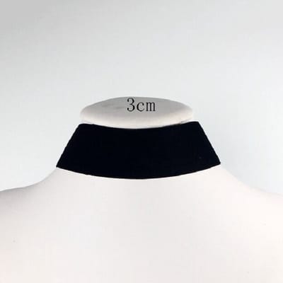 WiseGoods Luxe Velvet Choker Ketting Dames - Gothic Kettingen - Sieraad Cadeau - Sieraden Vrouw - Kleding Accessoires - Stof Zwart