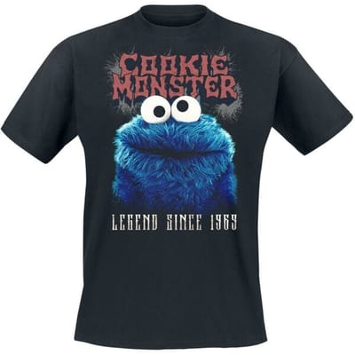 Sesame Street T-shirt - Cookie Monster - Legend - S tot 5XL - voor Mannen - zwart