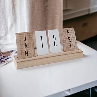 Eeuwige kalender tafelkalender houten permanente kalender voor thuis en kantoor