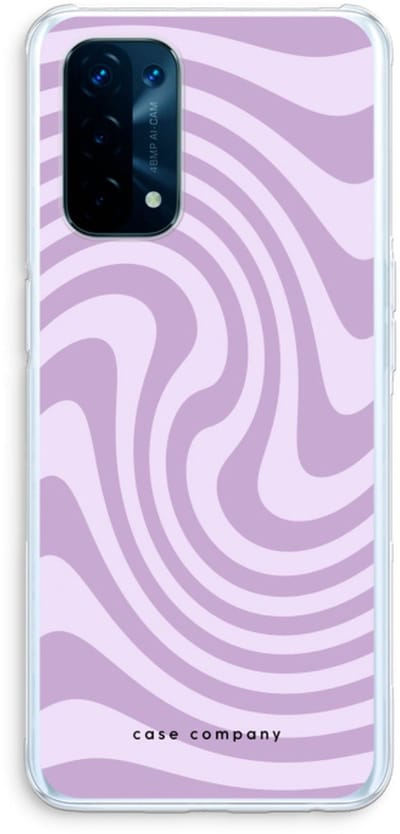 Case Company® - Hoesje geschikt voor Oppo A74 5G hoesje - Swirl Paars - Soft Cover Telefoonhoesje - Bescherming aan alle Kanten en Schermrand