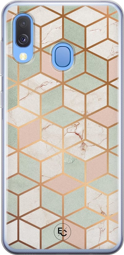 Hoesje geschikt voor Samsung Galaxy A40 - Pastel Kubus - Soft Case - TPU - Print - Multi - ELLECHIQ