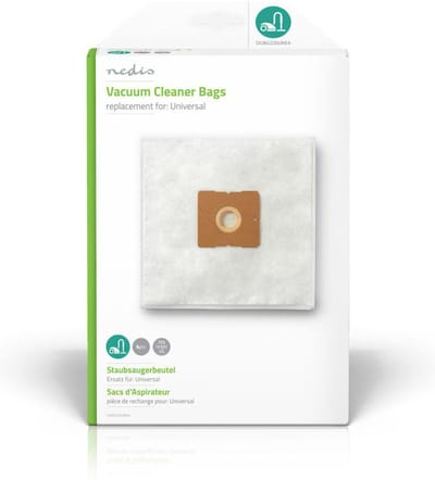 Nedis Stofzuigerzak - 4 Stuks - Synthetisch - Meest verkocht voor: Universeel - Wit