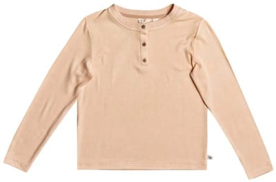 Roxy Happy Party T-shirt Met Lange Mouwen Beige 14 Years Meisjes