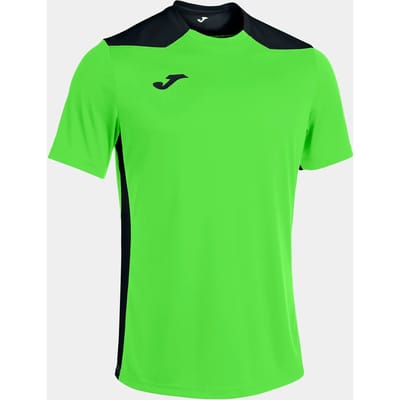 Joma Championship VI Shirt Korte Mouw Heren - Fluo Groen / Zwart | Maat: S