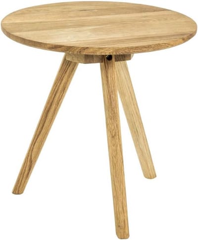 Eikenhouten Bijzettafel Massief Hout en Metaal Rechthoekig