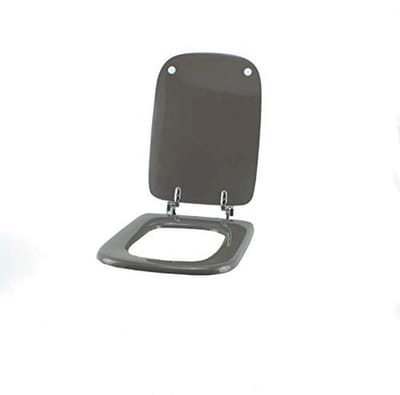 Houten toiletbril met polyestercoating en chroom ritssluiting