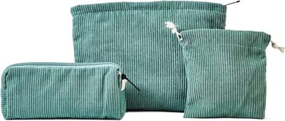 Reiscosmeticazak voor make-up, groen, set van 3 - Perfect voor onderweg en organisatie