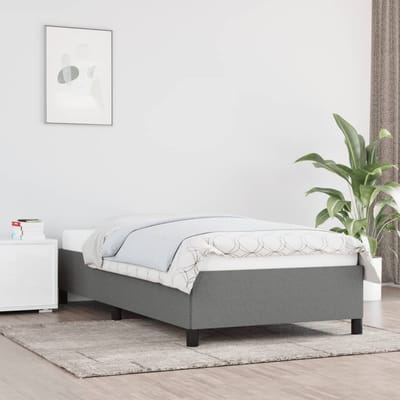 vidaXL - Bedframe - zonder - matras - 80x200 - cm - stof - donkergrijs