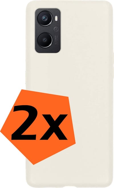 Hoes - 2 Stuks - Geschikt voor OPPO A76 - Sterk & Shockproof - Case Siliconen - Back Cover - Telefoon Hoes - Wit