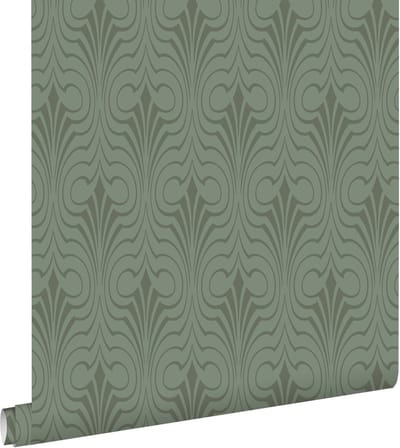 ESTAhome behang grafische vorm vergrijsd groen - 50 x 900 cm - 139636