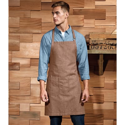 Premier Volledig biologisch katoenen schort (Bruin Denim)