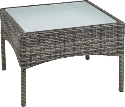 Polyrotan bijzettafel rotan tafel tuintafel balkontafel loungetafel meubels (antraciet/grijs)