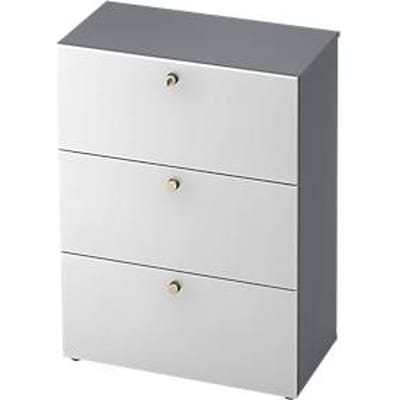 TOPAS LINE archiefkast, 3 dossierhoogtes, met volledig uittrekbare lade, grafiet/wit