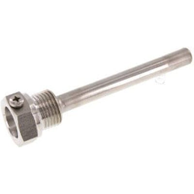 RVS G 1/2 Inch Thermowell met Schroef voor 100mm Dompelbuis Max 600°C en 25 Bar - TWALSH-G-012-100