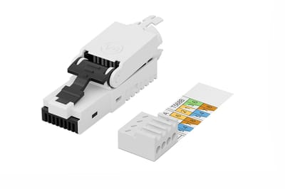 Digitus RJ45 Netwerk Adapter CAT 6A [1x Snijklem connector - 1x RJ45-stekker] Zwart
