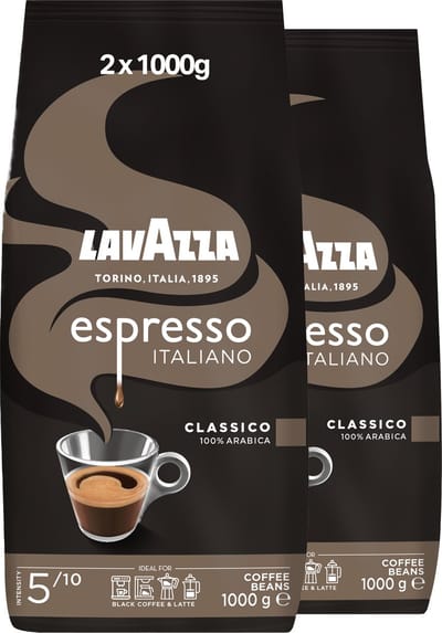 Lavazza Espresso Italiano Classico Koffiebonen - 100% Arabica Koffie Bonen - Intensiteit 5/10 - 2 x 1 kg